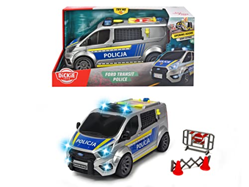 Dickie 203715013026 SOS Radiowahrzeug, Ford Transit Polizeiauto, 28 cm, polnische Ausführung, ab 3 Jahre von Dickie Toys