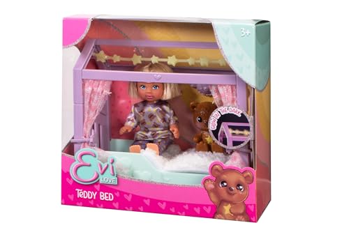Simba Evi Love Teddy Bed, Spielpuppe im Schlafanzug mit Schlafmaske, Flauschiger Decke, Teddy und Bett mit Glow in The Dark, 12cm, ab 3 Jahren Simba Evi Love Teddy Bed, Spielpuppe im Schlafanzug mit Schlafmaske, Flauschiger Decke, Teddy und Bett mit Glow in The Dark, 12cm, ab 3 Jahren von Simba