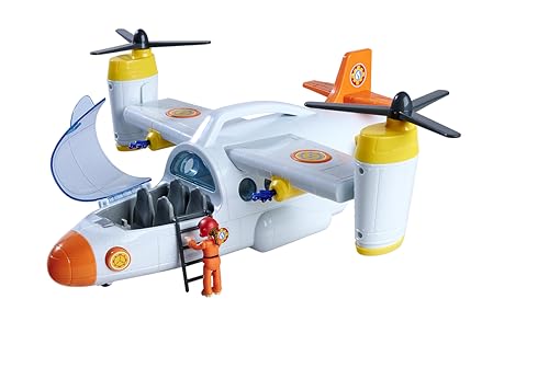 Simba Feuerwehrmann Rettungsflugzeug Sam 109252615038 +3 Jahre 42 cm mit Werferfunktion mit Licht und Sound Winde Heckklappe von Simba