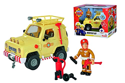 Simba - Feuerwehrmann Sam, Bergfahrzeug 4x4, 109252511038, 3 Jahre, 15 cm, mit Licht und Sound von Simba