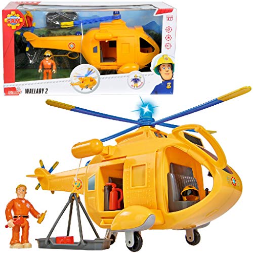 Simba Sam Der Feuerwehrmann - Hubschrauber Wallaby mit Figur, 34 cm 9251002 von Simba