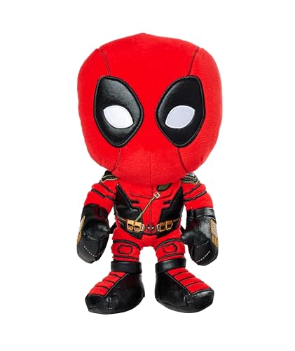 Simba MARVEL Deadpool Plüschfigur 25cm mittelgroße Plüschfigur aus dem Marvel Studios Deadpool und Wolverine Film, Spielzeug für Fans und Sammler von Simba