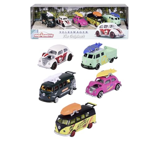 Majorette – Volkswagen The Originals (5er-Set) - 5 VW-Modellautos, als Geschenk-Set für Sammler und Kinder ab 3 Jahren, inkl. 2 Exklusive Modelle von Majorette