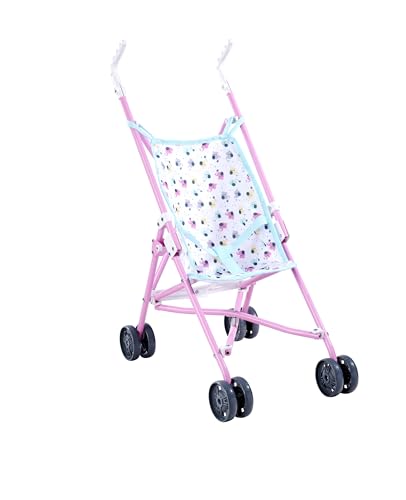 Simba Puppenbuggy – klappbarer Puppenwagen für Kinder ab 3 Jahren – leichtes Spielzeug für unterwegs – mit Sicherheitsgurt & Elefanten-Design – zusammenklappbar – höhe 55 cm von Simba