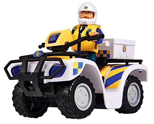 Simba 109251093 - Feuerwehrmann Sam Polizei Quad, mit Malcolm Figur, mit Zubehör, Staffel 12, ab 3 Jahren von Simba