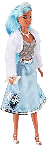 Simba 105733491 - Steffi Love Ice Glam, Puppe als Moderne Eisprinzessin mit Felljacke und zweilagigem Rock mit Schneeflocken, mit Zubehör von Simba