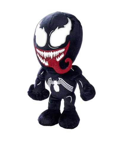 Simba Venom Plüschtier, schwarzer Anzug mit weißer Spinne, auffälliges und weiches Design, optimal zum Spielen oder Dekorieren, geeignet ab 0 Monaten, offizielle Marvel-Version (6315870561) von Simba