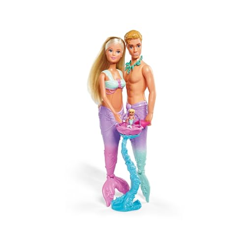 Simba 105733524 - Steffi Love Mermaid Family, Puppe als schwangere Meerjungfrau mit Kevin als Meerjungmann, mit Babybett, 29cm Ankleidepuppen, Spielpuppen, für Kinder ab 3 Jahren Simba 105733524 - Steffi Love Mermaid Family, Puppe als schwangere Meerjungfrau mit Kevin als Meerjungmann, mit Babybett, 29cm Ankleidepuppen, Spielpuppen, für Kinder ab 3 Jahren von Simba