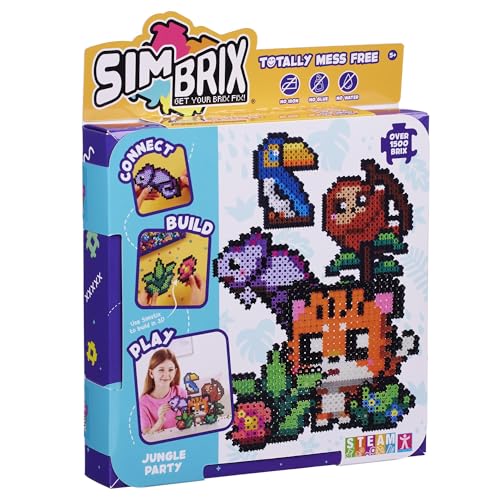 Simbrix Themen-Set, Dschungel-Party, 2D- und 3D-Pixelkunst, 1500+ Brix, Kunst- und Bastelspielzeug, STEM-Spielzeug, Spielzeug für Jungen und Mädchen ab 5 Jahren Simbrix Themen-Set, Dschungel-Party, 2D- und 3D-Pixelkunst, 1500+ Brix, Kunst- und Bastelspielzeug, STEM-Spielzeug, Spielzeug für Jungen und Mädchen ab 5 Jahren von Simbrix