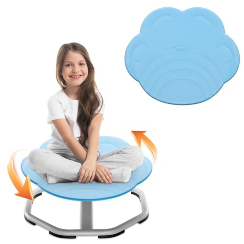 Simcat Kids' Swivel Sensory Chair, Dreh-Sensorikstuhl Kinder, Sensorikspielzeug Autismus, Wackelstuhl mit Drehfunktion Kleinkinder, ADHS-Drehstuhl, Anti-Reisekrankheit Jungen/Mädchen (Calw Katze Blau) von Simcat