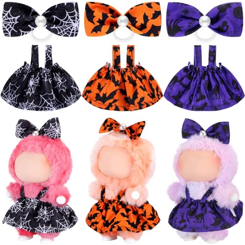 Simgoing 3 Pack Halloween 17cm Doll Clothes Set Cute Spiderweb Bat Ghost Outfit for Spooky Halloween Dressed up Doll Accessories (Not Included Dolls) von Simgoing