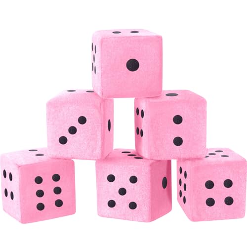 Simgoing 6 Stück 7,6 cm große rosa Plüschwürfel, Jumbo-Würfel, quadratisch, Spielzeug, Kissen für Lernspielzeug, Casino-Spiele, Themenabende, Party-Dekorationen Simgoing 6 Stück 7,6 cm große rosa Plüschwürfel, Jumbo-Würfel, quadratisch, Spielzeug, Kissen für Lernspielzeug, Casino-Spiele, Themenabende, Party-Dekorationen von Simgoing