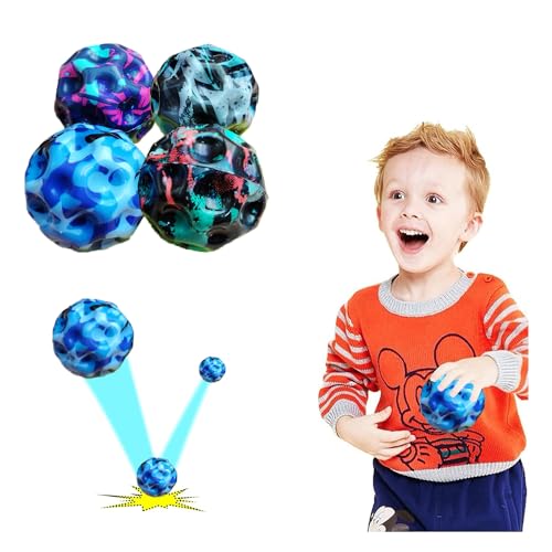Simllyda Astro Jump, Moon, Bounce Ball, 7 cm Flunkyball Bouncing Ball für Kinder, Hohe -Loch-Ball Mondball Lavaball, Mini Toy, for Kids Party Gift (4PCS) von Simllyda