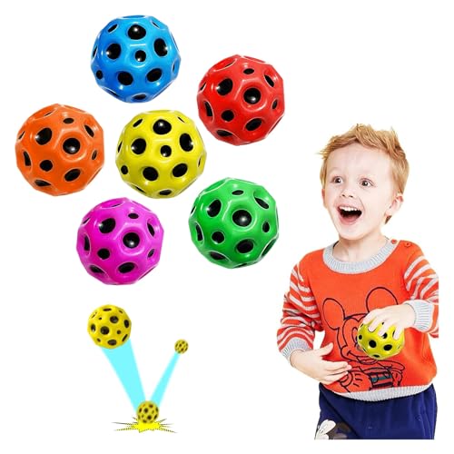 Astro Jump Ball, Moon ball, Bounce Ball, 7 cm Flunkyball Bounce Ball Bouncing Ball für Kinder, Hohe Bounce-Loch-Ball Mondball Lavaball, Mini Bouncing Ball Toy,Bouncy Balls for Kids Party Gift (6PCS) von Simllyda