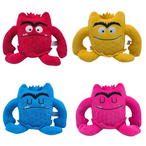 Buntes Monster Plüschtier, Farbenmonster Plüsch Spielzeug, Plüschtiere für 4 Emotionale Monster, Lernspiel zum Emotionalen Lernen, Geburtstagsgeschenke für Jungen und Mädchen von Simllyda