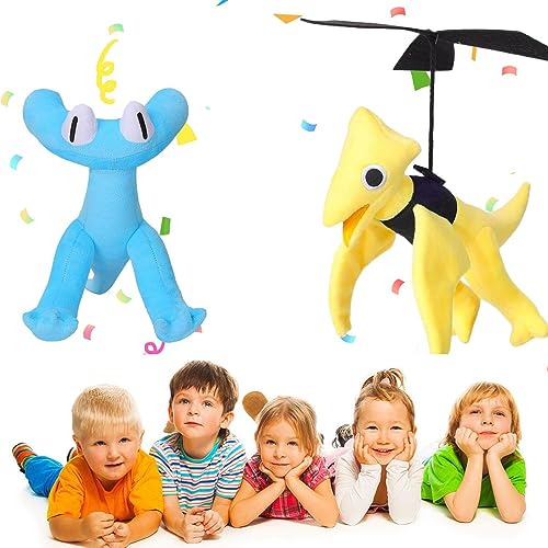 Rainbow Friends Chapter 2 Kuscheltier, 2 Stück Rainbow Friends Kuscheltiere, 9.8 Inch Rainbow-Friends Chapter Chapter 2 Cyan vs Yellow Plush Toy for Kids Birthdays von Simllyda