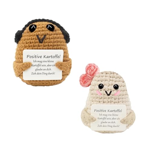 Simllyda Glücksbringer Positive Potato, 2 Stück Pocket Hug Positive Potato, Creative Knitted Wool Potato Doll, Positive Kartoffel Geschenk Freund, Familie, Freund, Freundin Simllyda Glücksbringer Positive Potato, 2 Stück Pocket Hug Positive Potato, Creative Knitted Wool Potato Doll, Positive Kartoffel Geschenk Freund, Familie, Freund, Freundin von Simllyda