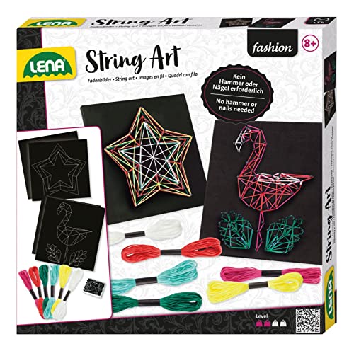 Simm Lena String Art Flamingo & Stern, bunt von Lena