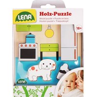 LENA® 32141 - Holz-Puzzle Küche, 4 Teile von Simm Spielwaren