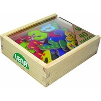 LENA® 65824 - Holz Magnet Zahlen und Rechenzeichen in Holzkiste, 40 Teile von Simm Spielwaren