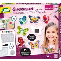 LENA® 42707 - creative, Gipsgießen Glitter Schmetterlinge, Bastelset von Simm Spielwaren