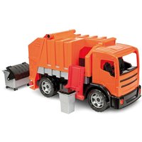 Lena Müllwagen, orange, mit 2 Achsen von Simm Spielwaren