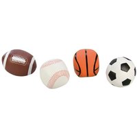 LENA® 62164 - Soft-Sportbälle, 4er-Set (Fußball/Volleyball/Basketball/Rugbyball), im Netz, Soft-Fußball, Softball von Simm Spielwaren