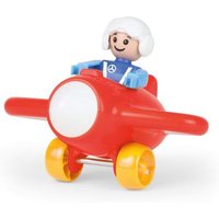 LENA® 01571 - My First Racers, Flugzeug Spielzeugflieger mit beweglicher Spielfigur als Pilot, von Simm Spielwaren