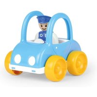 LENA® 01574 - My First Racers Polizei, Spielzeugauto mit beweglicher Spielfigur als Polizist, Polizeiauto zum Schieben und Rollen, Spielfahrzeug von Simm Spielwaren