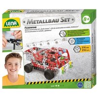 LENA® 42676 - Metallbau Set Feuerwehr, 216 Teile, Konstruktionsspielzeug von Simm