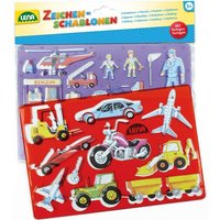 LENA® 65773 - Malset, 2er Zeichenschablonen Set Fahrzeugen und Personen Motiven von Simm Spielwaren