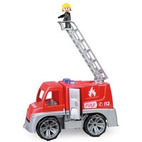 Simm 04457 - Truxx Feuerwehr Einsatzfahrzeug mit Spielfigur als Feuerwehrmann, Feuerwehrauto mit Rettungsleiter, Feuerwehrtransporter von Simm Spielwaren