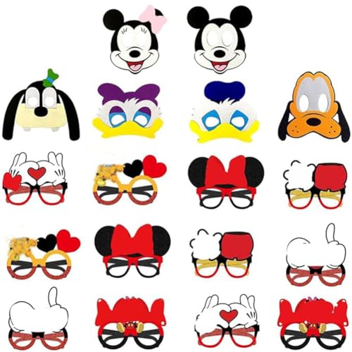 12 Stück Mouse Kreative Papierbrille, Cartoon Animal Papier Party Brille,mit 6 Stück Cartoon Animal Kinders Party Masken,Masken Kinder Geburtstag, für Kinders Geburtstag, Foto Requisiten Accessoires von Simmpu