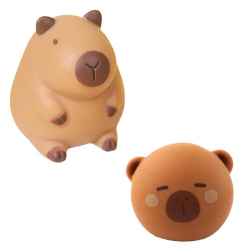 2 Stück Dekompressions Capybara, Squishy Capybara, Kreatives Dekompressions Braun Capybara Spielzeug, Capybara Fidget Toy, Stressbälle, Anti Stress Spielzeug für Erwachsene und Kinder von Simmpu