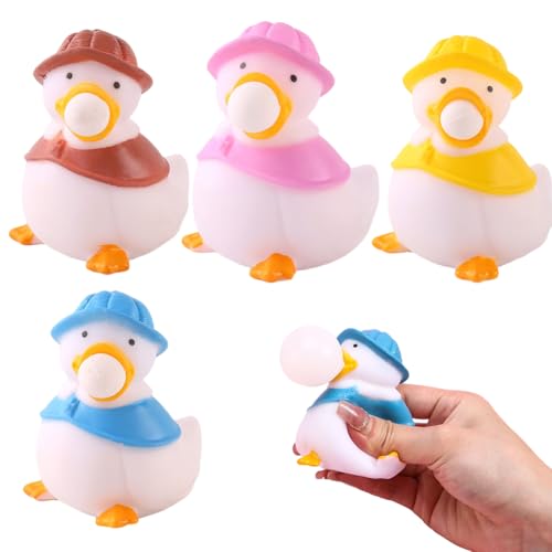 4 Stück Kinderspielzeug Geschenke, Stress Spielzeug Ente Spielzeug, Zum Stressabbau Antistress Spielzeug Squishy Squeeze Toys, Fun Toy für Kinder und Erwachsene für den Schreibtisch Enten- Spielzeug von Simmpu
