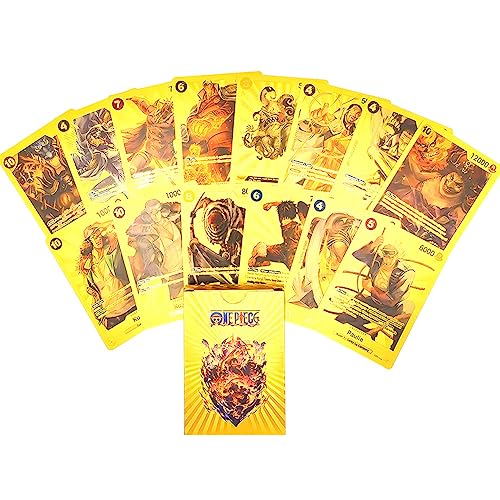 55 Anime-Karten Ein Stück Goldfolie Anime-Karten, PVC Wasserdicht Anti-Falten Luxus-Goldfolie Anime-Karten Deck Mit Exquisiter Box Trading Cards Lieblings Für Fans Kinder Teenager Und Erwachsen von Simmpu