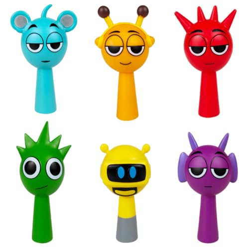 6PCS Sp-runki Spielzeugfiguren Set, Bunte Sp-runki Action Figures für Kinder und Erwachsene, Gamer und Deko, Cake Topper Mini Figures Set for Kids Shower Birthday Theme Party Supplies von Simmpu