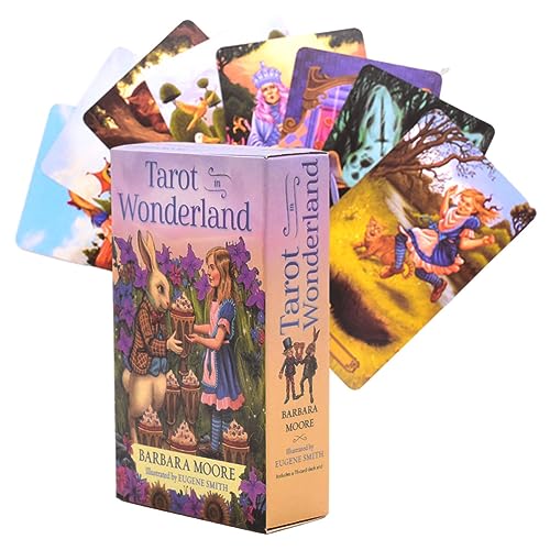 78PCS Tarot In Wonderland Tarot Cards, Beautifully Illustrated Oracle Cards Light Weight Small Size Tarot Card Deck Safe and Eco Friendly Easy to Carry,Suitable for Beginners,Expert,Tarot Lover von Simmpu