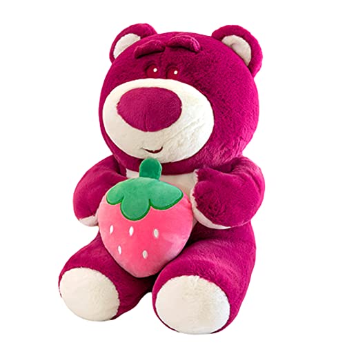 Bear Plush Toy, Strawberry Bear Kuscheltier Kawaii Strawberry Bear Starry Eyes 3D Plüsch-Überwurfkisse PP Baumwollfüller Kinderspielzeug for Cuddly Toy Lovers Children's Toy Gift Filled 25cm von Simmpu