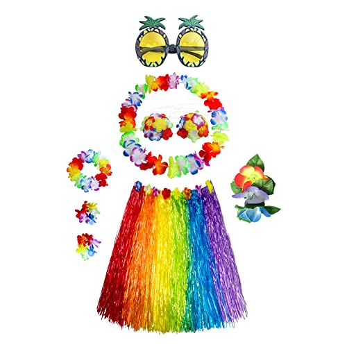 Hawaiian Grass Rock Set 8 Stück,Hawaiianische Partydekorationen Farbiger Grasrock Ananas Sonnenbrille für Party Fancy Dress und Tropical Beach für Erwachsene Garten Sommer Hawaiian Grass Rock Set 8 Stück,Hawaiianische Partydekorationen Farbiger Grasrock Ananas Sonnenbrille für Party Fancy Dress und Tropical Beach für Erwachsene Garten Sommer von Simmpu