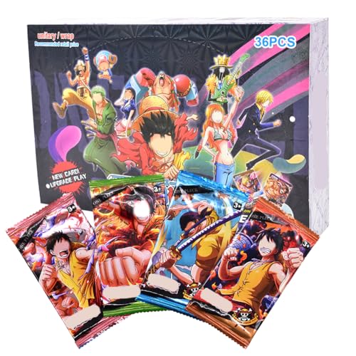 Simmpu 36PCS Stück Anime Karten,Wasserdicht Anti-Falten Mit Exquisiter Box Anime Karten Game Geschenke für Anime-Liebhaber für Kinder und Familien von Simmpu
