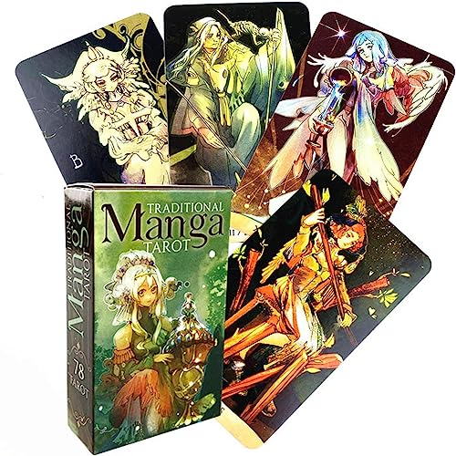 Simmpu 78PCS Tarot des Traditionellen Mangas Das Tarot des Traditionellen Manga Tarot Zukunft Vorhersage Spiel Fee Weissagung Karten Für Familientreffen Für Allgemeine Anfänger 10,5 x 6,5cm von Simmpu