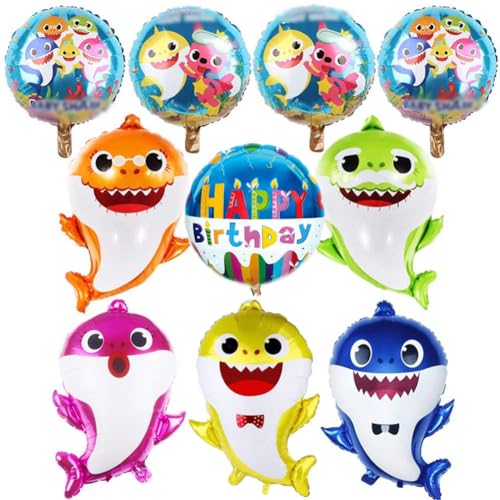 Shark Party Supplies Set, 10PCS Geburtstag Dekoration Luftballons Shark Luftballons,Shark Thema Dekorationen Kindergeburtstag Folienballons Für Kinder Geburtstagsfeier Deko von Simmpu