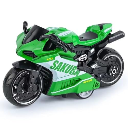 Spielzeug Motorrad Legierung Motorbike Simulation Pull-Back Motorrad Kinder Motorbike Spielzeug Geeignet Für Kinder Über 3 Jahre Alt Lernspielzeug Geburtstagsgeschenk Ornament Dekoration (Grün) von Simmpu