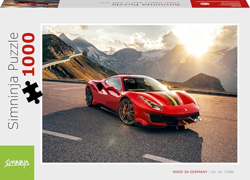 Simninja Puzzle 1000 Teile – Roter Italienischer Supersportwagen – Anspruchsvolles Auto Puzzle für Erwachsene und Jugendliche Simninja Puzzle 1000 Teile – Roter Italienischer Supersportwagen – Anspruchsvolles Auto Puzzle für Erwachsene und Jugendliche von Simninja