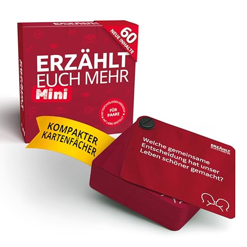 Erzählt euch mehr Paare (Mini) | Kartenspiel Für Pärchen | Date Night Spiel | Geschenkidee Valentinstag | Fragespiel Für Beziehungen | Reise Kartenfächer (Erzählt euch mehr Paare (Mini)) von Simon und Jan
