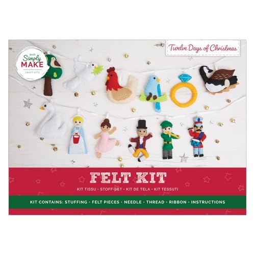 Simply MAKE Filz-Bastelset mit zwölf Tagen Weihnachten, Filzhandwerk für Erwachsene, Kinder, tolle Geschenke, Anfänger, Hobbys, DIY-Handwerk, Dekorationen, Filz-Stickerei, Nähsets, Weihnachtsbasteln Simply MAKE Filz-Bastelset mit zwölf Tagen Weihnachten, Filzhandwerk für Erwachsene, Kinder, tolle Geschenke, Anfänger, Hobbys, DIY-Handwerk, Dekorationen, Filz-Stickerei, Nähsets, Weihnachtsbasteln von Simply MAKE