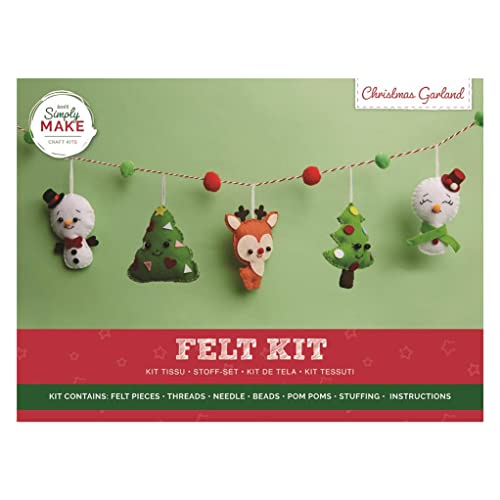 Simply MAKE Filz Weihnachtsgirlande Basteln Kit, hängende Basteldekoration, ideal für Erwachsene und Jugendliche, Girlande wird niedliche Akzente in der festlichen Wohnkultur setzen, macht ein Simply MAKE Filz Weihnachtsgirlande Basteln Kit, hängende Basteldekoration, ideal für Erwachsene und Jugendliche, Girlande wird niedliche Akzente in der festlichen Wohnkultur setzen, macht ein von Simply MAKE