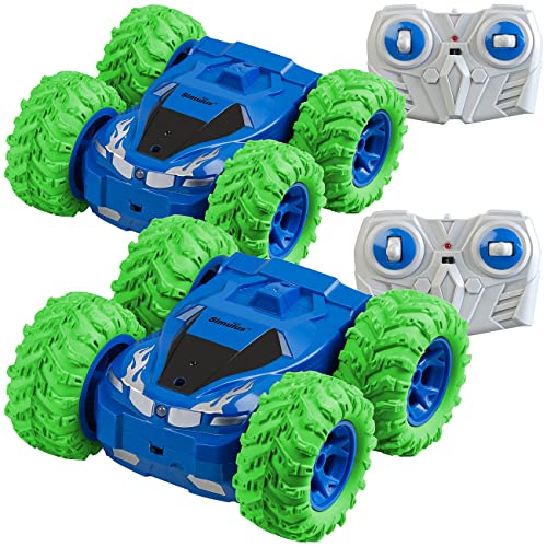 Simulus Ferngesteuertes Auto: 2er-Set ferngesteuerte Stunt-Autos, zweiseitiger Antrieb,15km/h,2,4GHz (Spielzeugautos, Ferngesteuertes Spielzeug, ferngesteuert) von Simulus