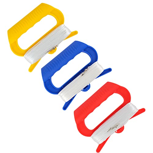 Simxkai Drachenschnur mit Griff für Kinder, Schnurspule für Kinder und Erwachsene, 15 kg × 100 m Faden jeder Drachenrolle (3 Stück) von Simxkai
